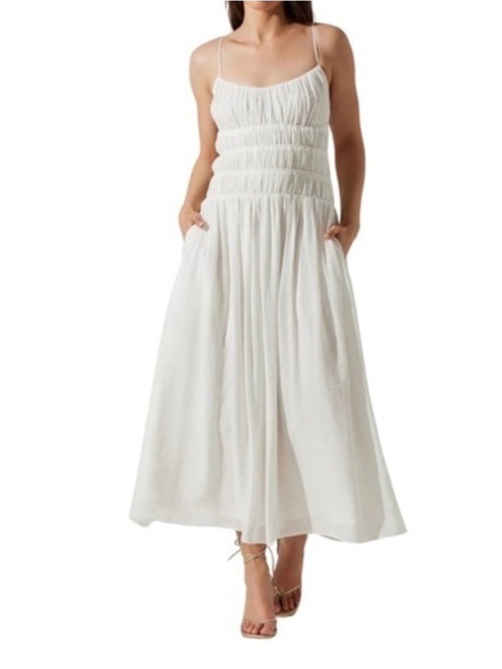 ASTR The Label Andrina Smocked Midi Dress
